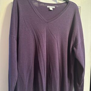 Purple V-Neck Women's Sweater